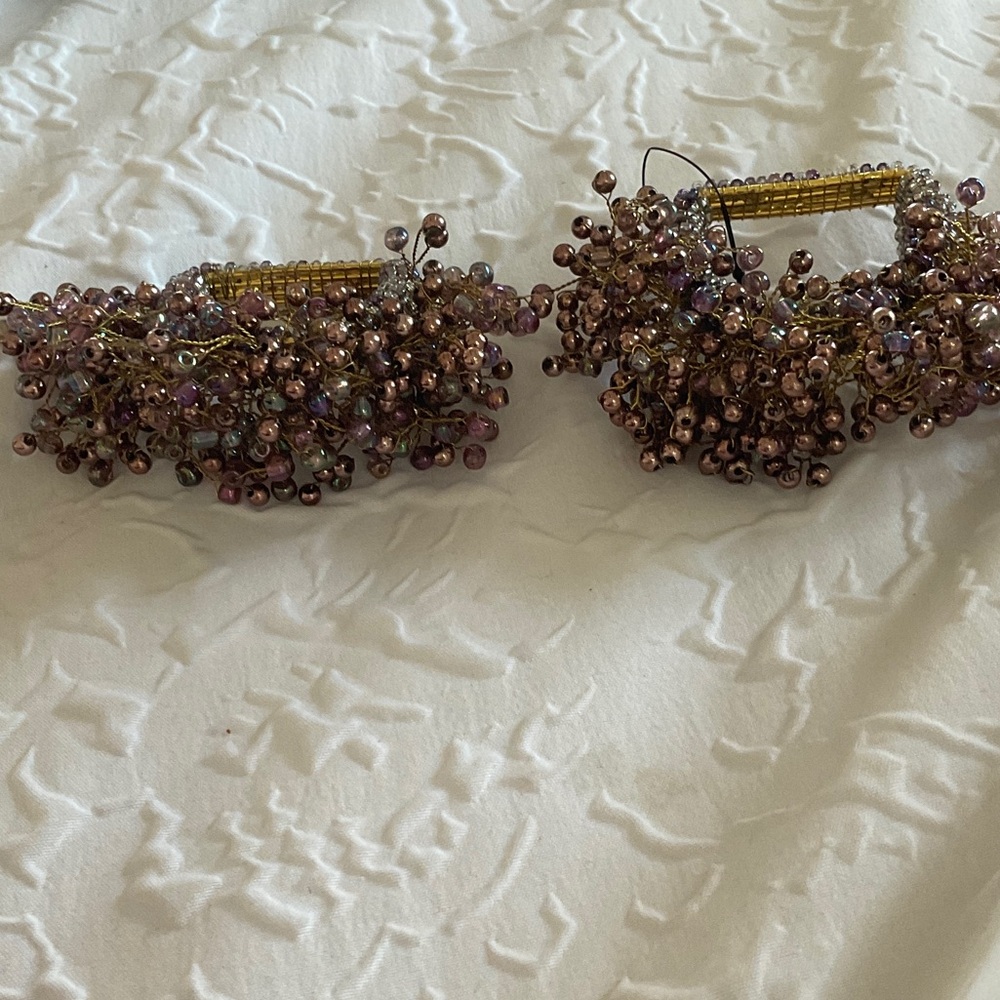 NEW KIM SEYBERT SPRITZ NAPKIN RINGS SET OF 2